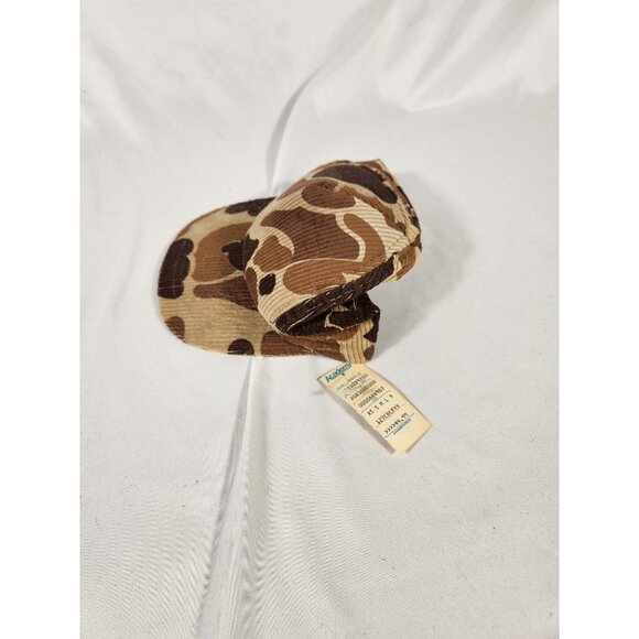 NOS 80's Camo Snapback Truckers Cap Corduroy Hunting Duck - Picture 2 of 7